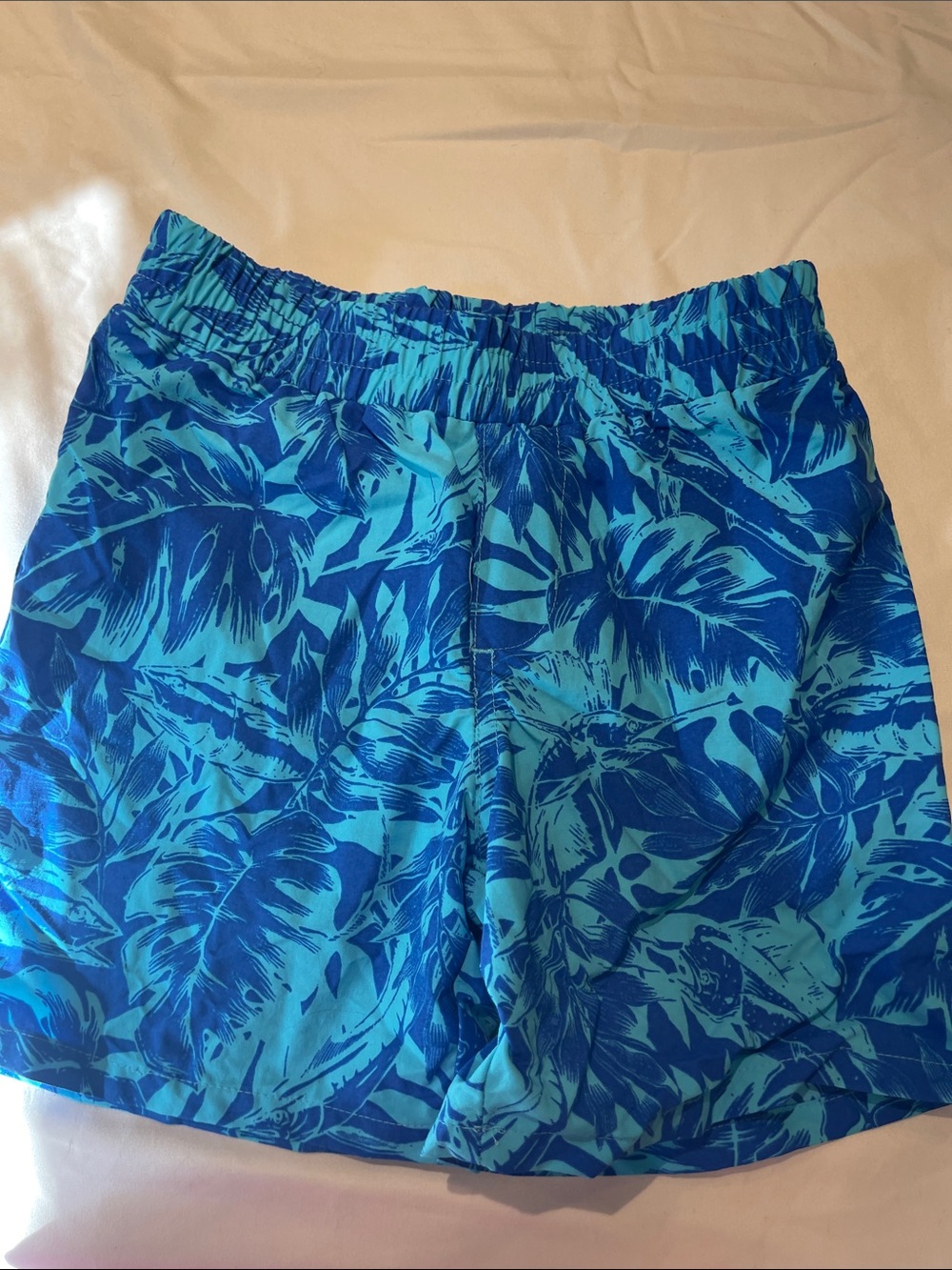 Columbia Kids Blue Tropical Swim Trunks - Lightweight Boys Swim Shorts